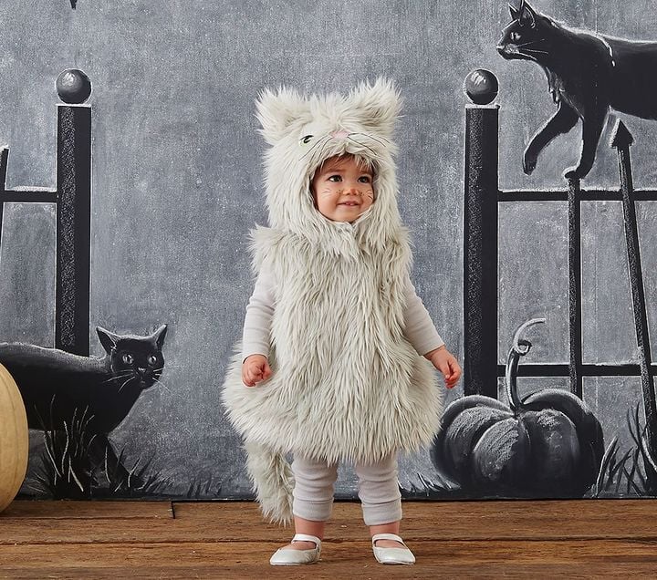Gray Puffy Kitty Costume