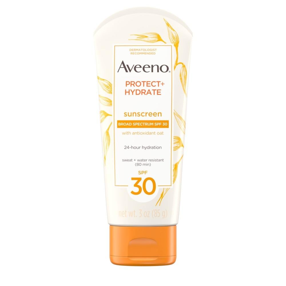 纹身用防晒霜:Aveeno Protect + Hydrate乳液，防晒系数30