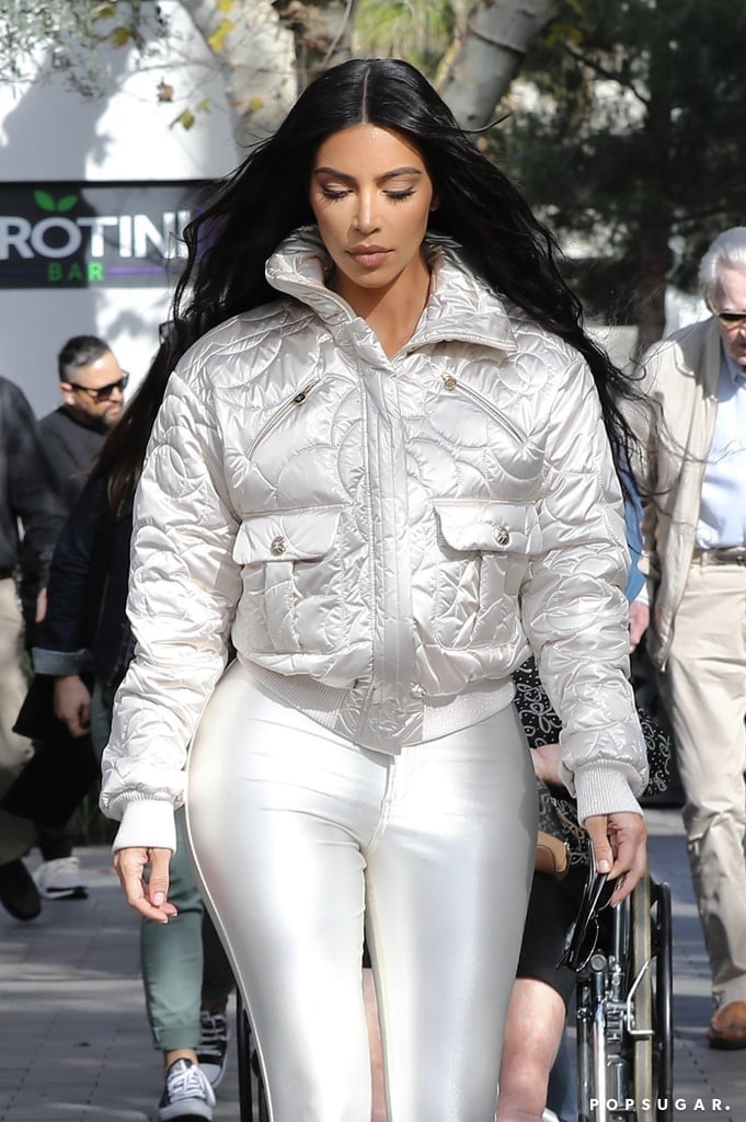 Kim Kardashian's White Leggings and Chanel Jacket