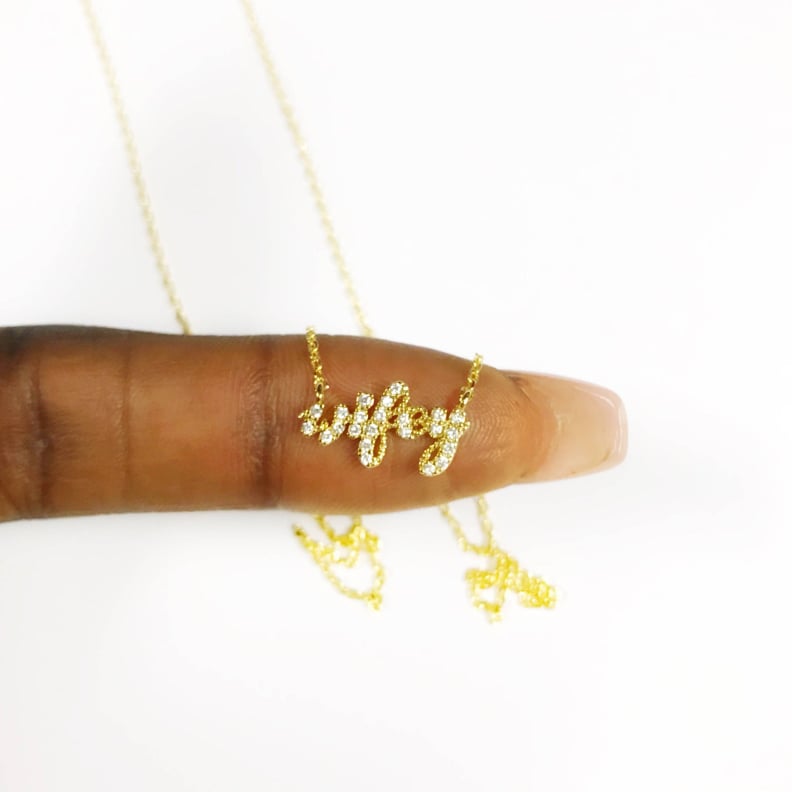 Etsy Tiny Gold  "Wifey" Necklace