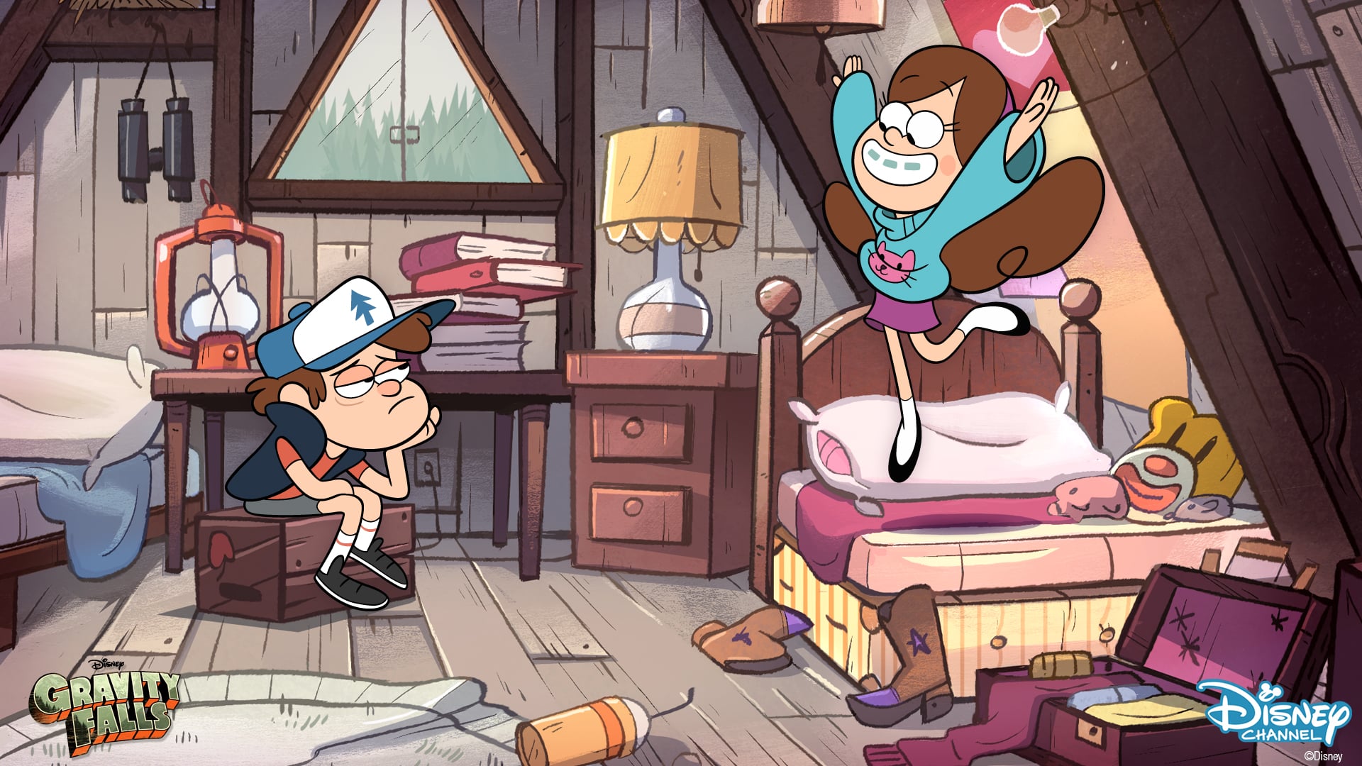 Gravity Falls Mabel and Dipper Zoom Background | Perk Up Family Video Chats  With These Disney Junior Zoom Backgrounds | POPSUGAR Family Photo 7