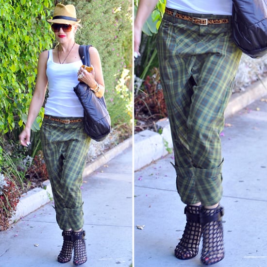 Gwen Stefani Wearing Plaid Pants Popsugar Fashion