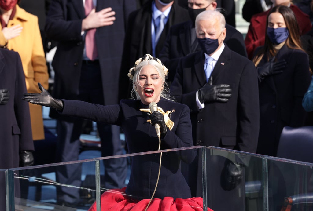 Lady Gaga's Braided Crown Hairstyle at Biden's Inauguration