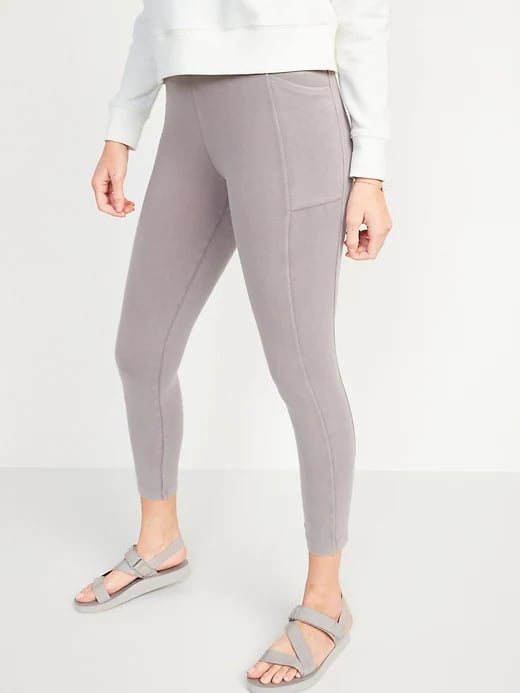 Old Navy High-Waisted Garment-Dyed Side-Pocket 7/8-Length Leggings