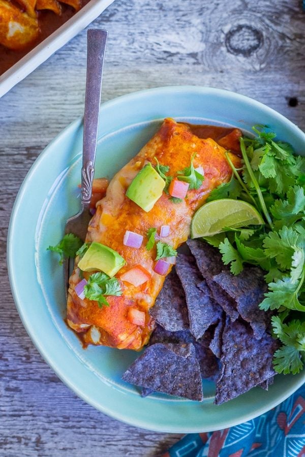 Entrée: Baked Enchilada-Style Veggie Burritos