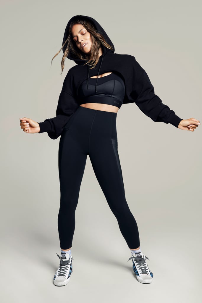 Halle Berry x Sweaty Betty Nisi Super Crop Hoodie, Storm Power Shine Workout Leggings and Bra