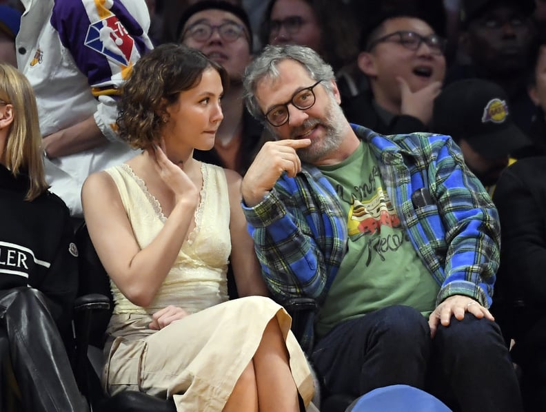 Iris Apatow and her dad Judd Apatow attend the Los Angeles Lakers