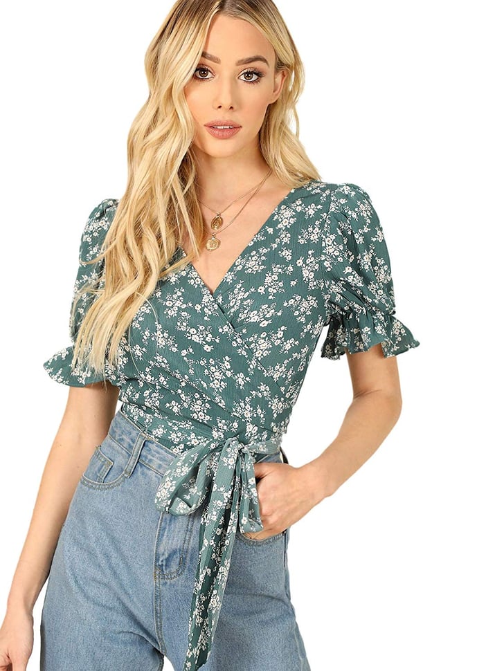 Shein Wrap Floral Top | Most Popular Clothes on Amazon March 2020 ...
