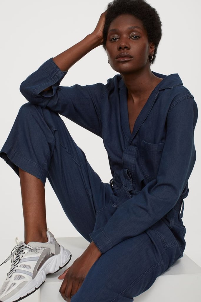 H&M Denim Jumpsuit - Blue  Denim jumpsuit, Denim boiler suit, Boiler suit