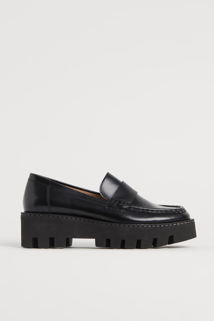 leather chunky shoes