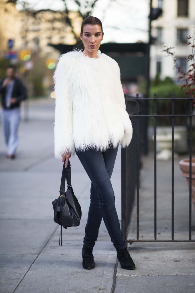 Embrace texture in the biggest, boldest way possible — with a furry chubby to dress up jeans and boots and beyond.
Source: Le 21ème | Adam Katz Sinding