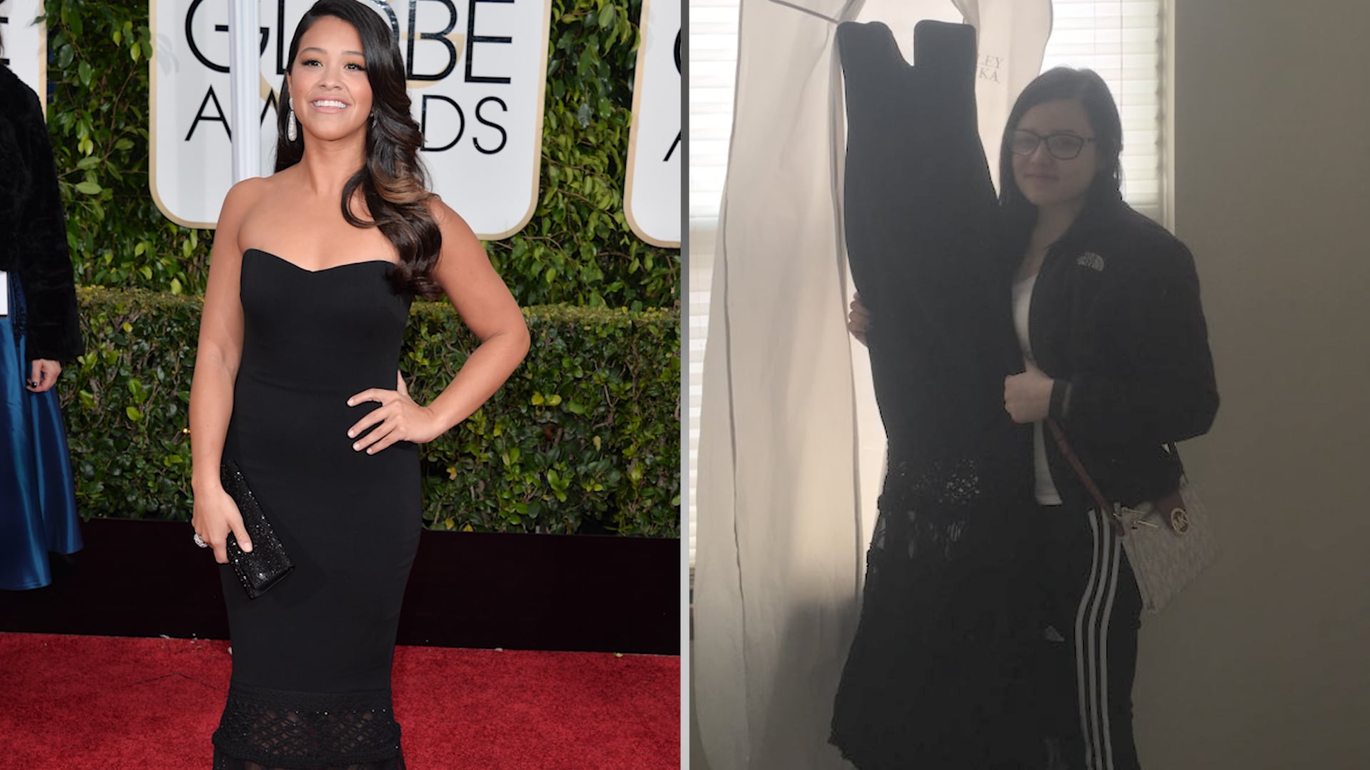 Gina Rodriguez Gives Fan Her Golden Globes Dress (Video) PS Celebrity