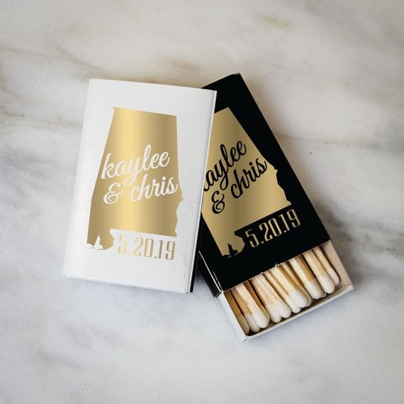 Personalized State Wedding Matches State Wedding Favors Popsugar