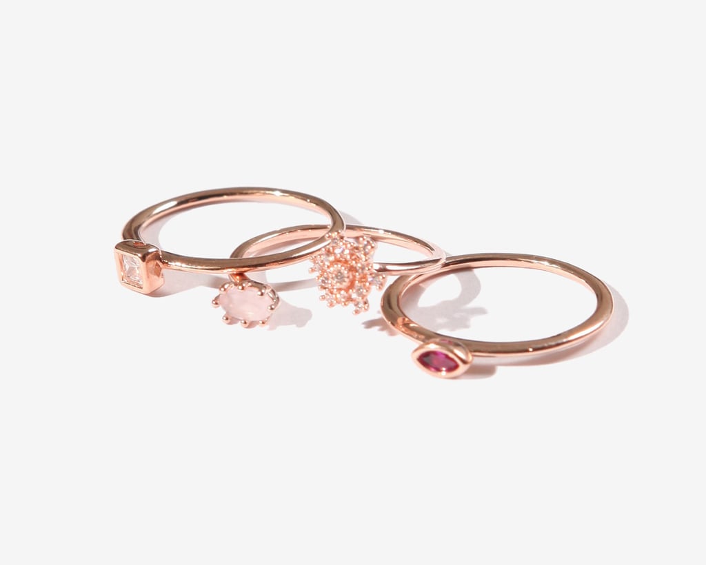 Adornmonde Rubeus Rose Gold Ring Set