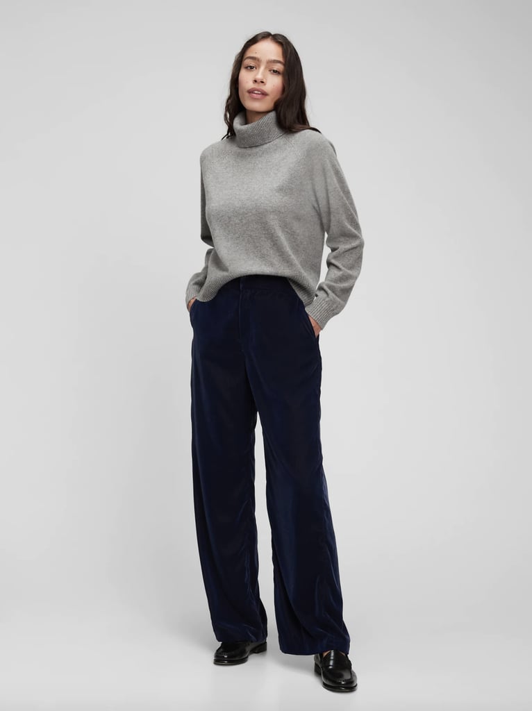 Gap Recycled High Rise Velvet Wide Leg Pants