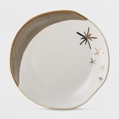Cravings by Chrissy Teigen Stoneware Dessert Plate With Gold Stars