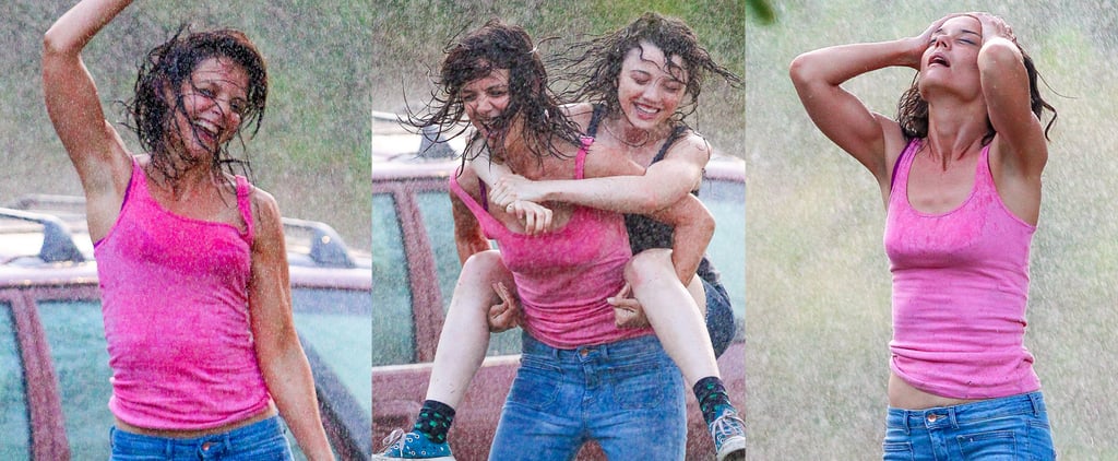 Katie Holmes Dancing in the Rain on Set Pictures