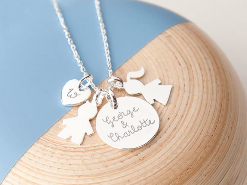 The Customizable Necklace Is Also Available in Silver