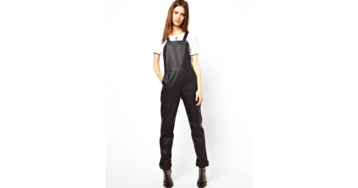 ASOS faux leather black overalls (41, originally 122) Overall Trend