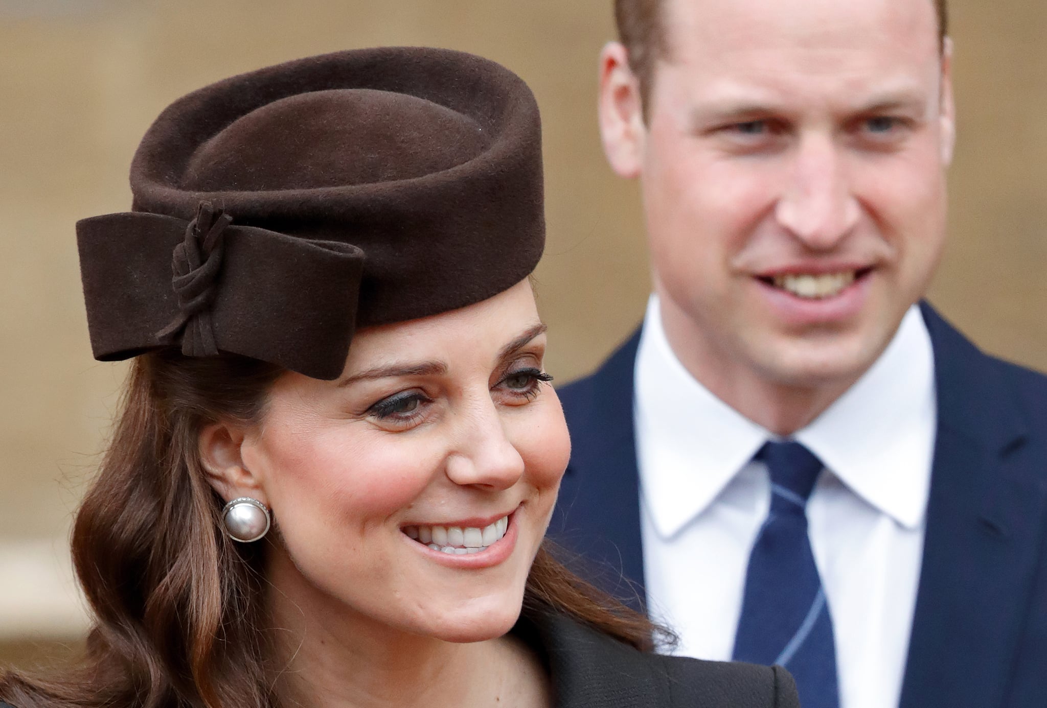 WINDSOR, UNITED KINGDOM - APRIL 01: (EMBARGOED FOR PUBLICATION IN UK NEWSPAPERS UNTIL 24 HOURS AFTER CREATE DATE AND TIME) Catherine, Duchess of Cambridge and Prince William, Duke of Cambridge attend the traditional Easter Sunday church service at St George's Chapel, Windsor Castle on April 1, 2018 in Windsor, England. (Photo by Max Mumby/Indigo/Getty Images)