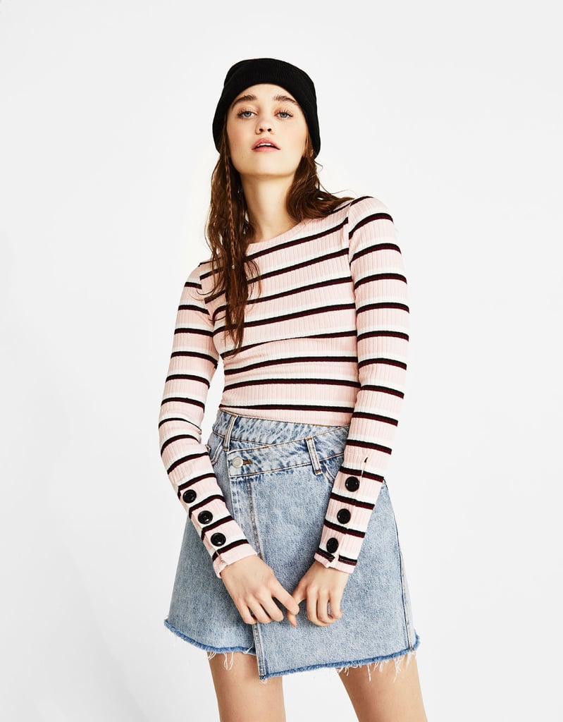 Bershka Asymmetric Denim Skirt