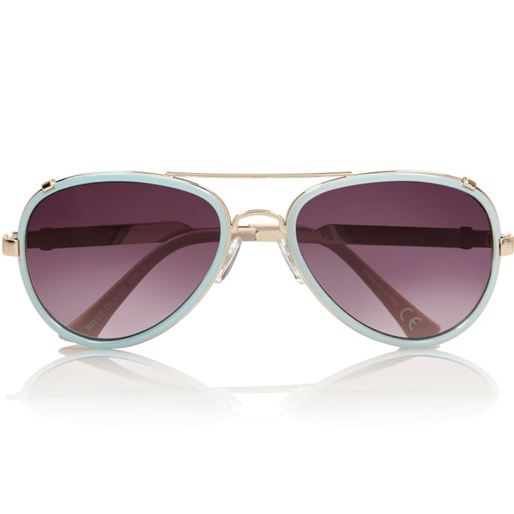 River Island Light Blue Aviator Sunglasses | Sunglasses Under $50 ...
