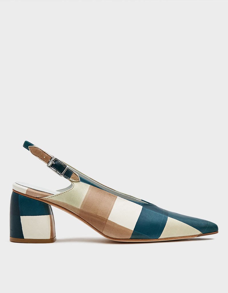 Miista Plaid Print Slingback Heel