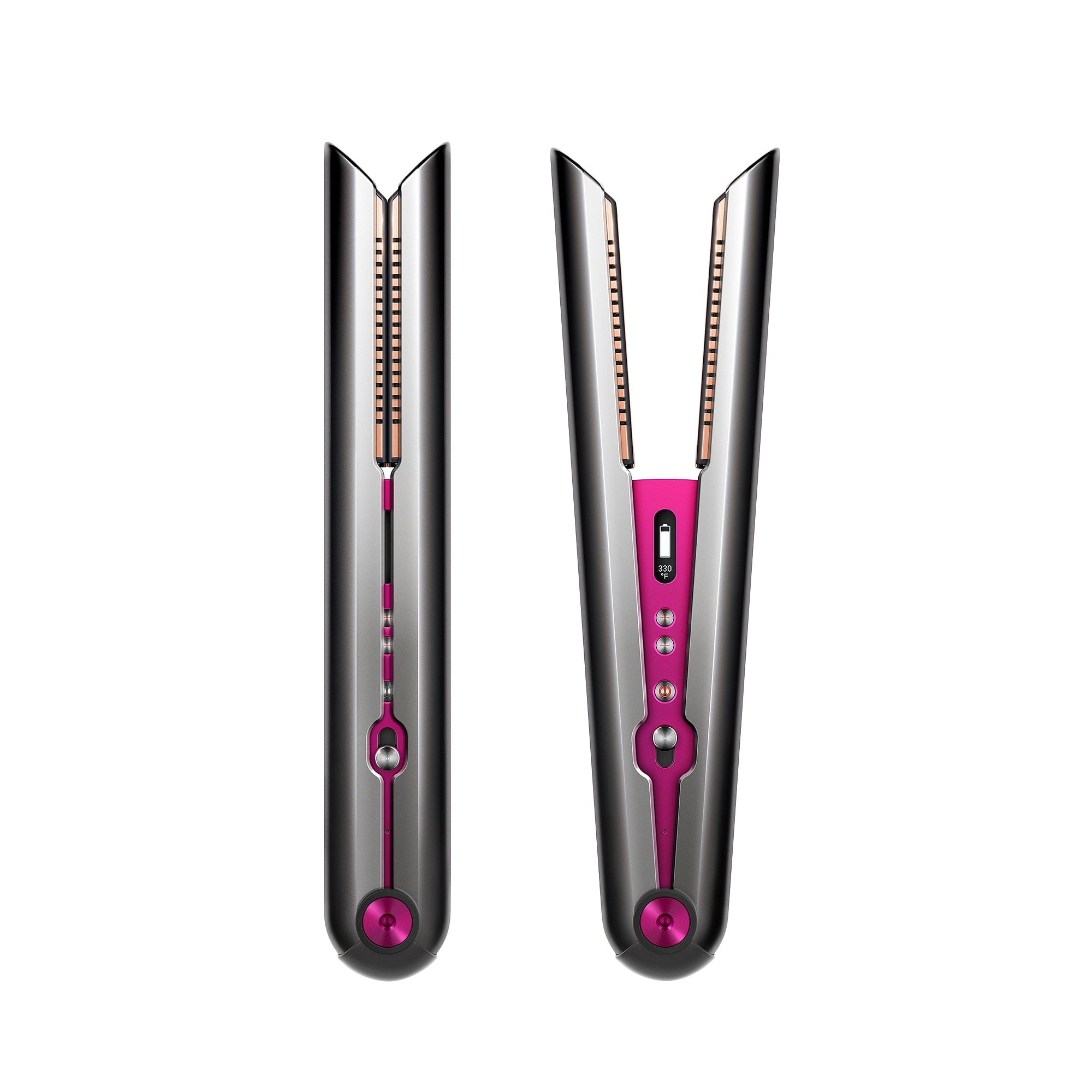 Top hair straightener outlet and curler