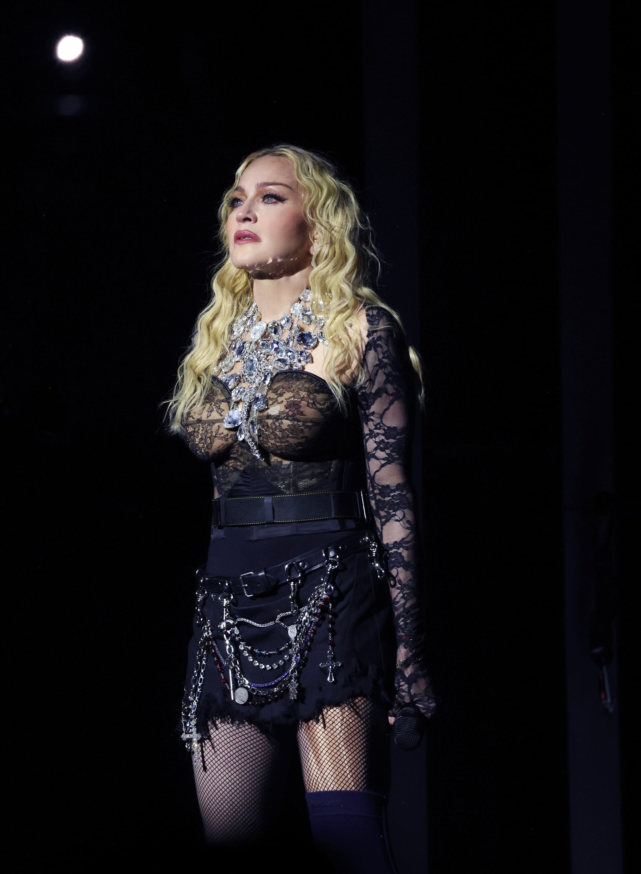 LONDON, ENGLAND - OCTOBER 15: (Exclusive Coverage) Madonna performs during The Celebration Tour at The O2 Arena on October 15, 2023 in London, England. (Photo by Kevin Mazur/WireImage for Live Nation)