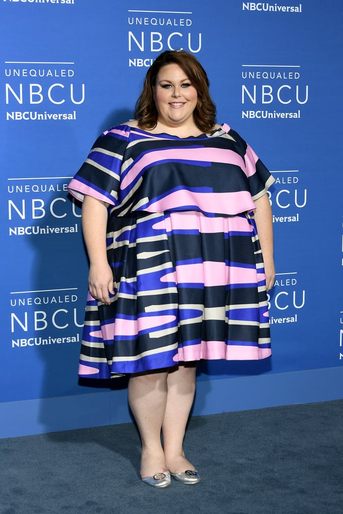 Wearing a Colorful Dress and Silver Tory Burch Flats
