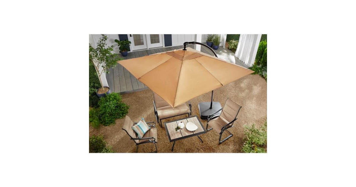 Hampton Bay Square Aluminum Cantilever Offset Outdoor Patio Umbrella