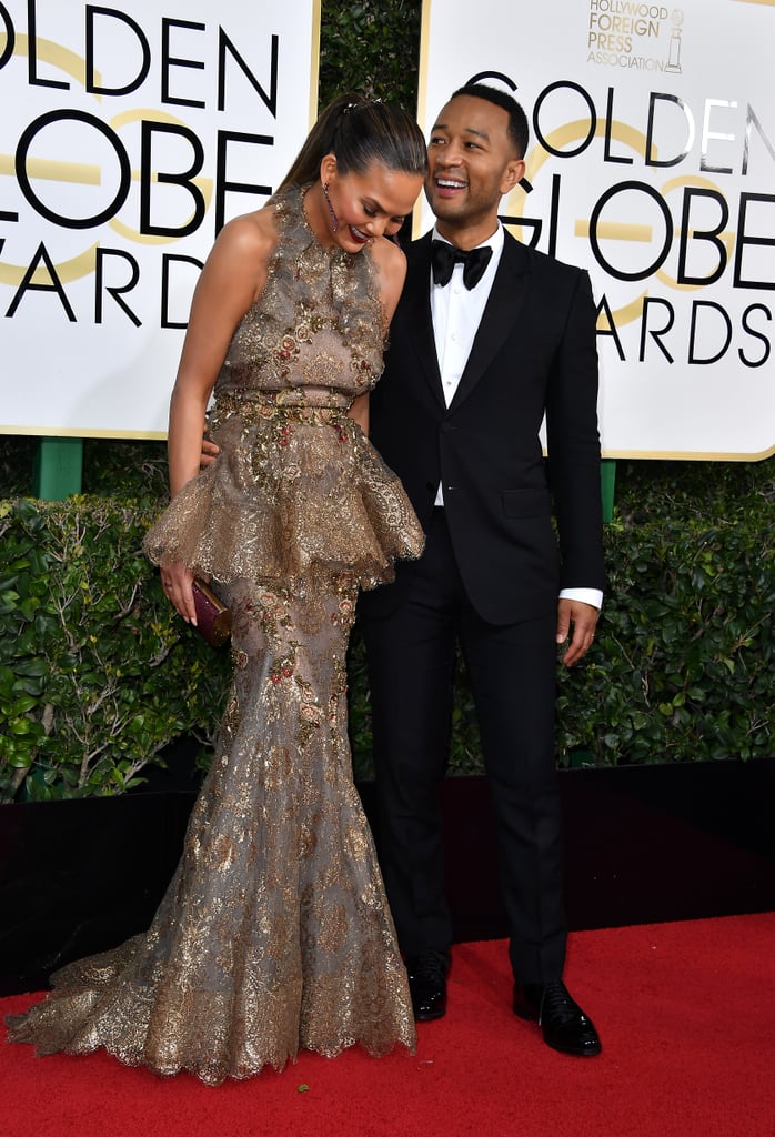 John Legend and Chrissy Teigen at the 2017 Golden Globes