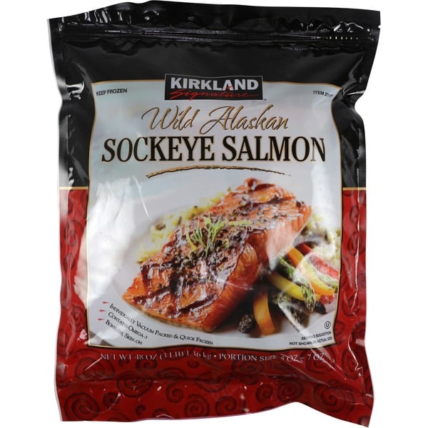 Best Costco Frozen Food: Kirkland Signature Wild Sockeye Salmon ($37)