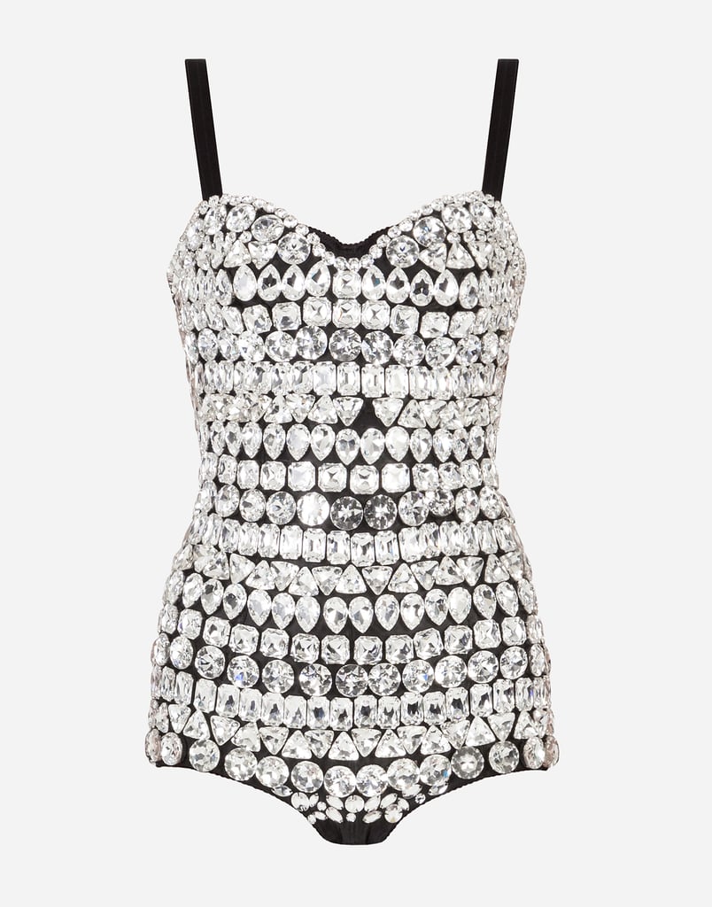 Dolce & Gabbana Bodysuit With Shiny Hand-Applied Gemstones