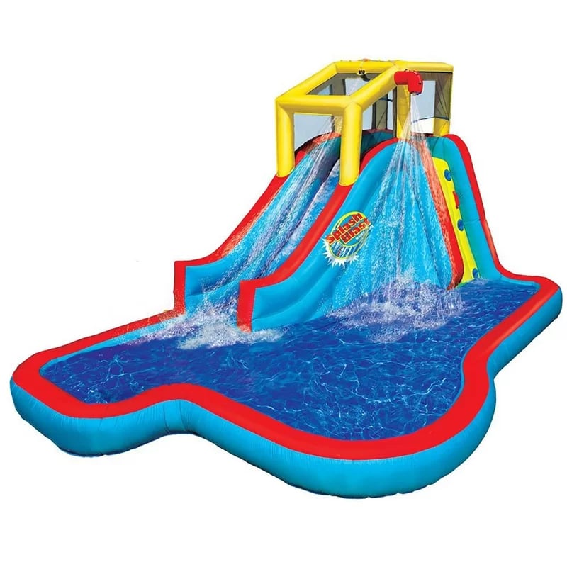 A Water Slide: Banzai Inflatable Water Slide with Air Blower