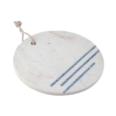 Thirstystone Marble Round Serving Board with Terrazzo Inlay