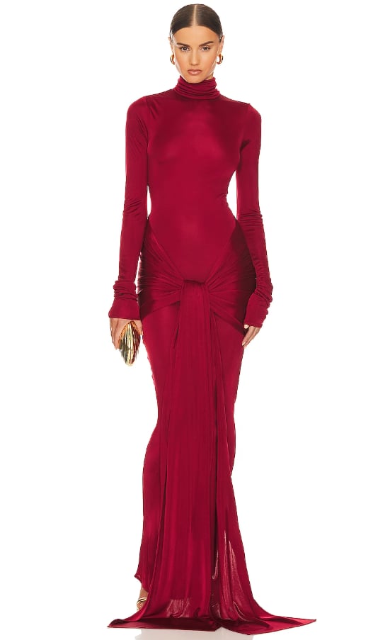 Best Winter Wedding-Guest Dresses: Helsa Slinky Jersey Sarong Maxi Dress