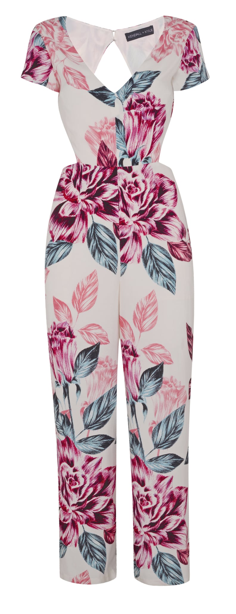 Kendall + Kylie Floral Print Cutout Jumpsuit