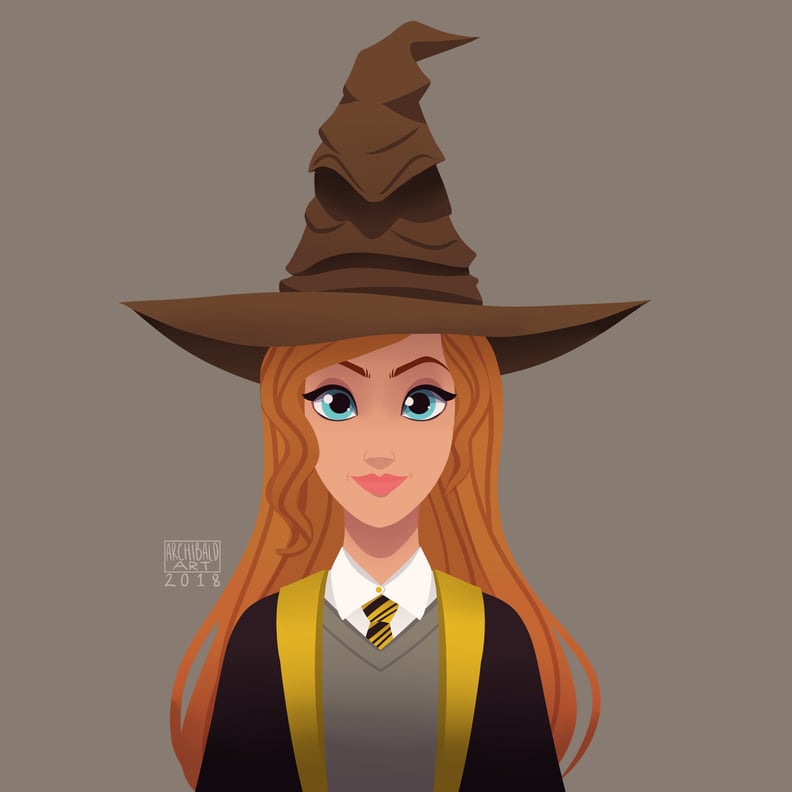 Giselle From Enchanted as a Hufflepuff