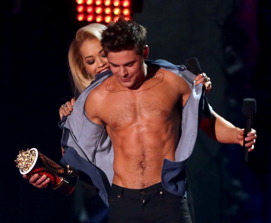 By 2014, his abs and pecs (and everything else, for that matter) were sculpted for prime time. We'll never forget when his shirt came off at the 2014 MTV Movie Awards.