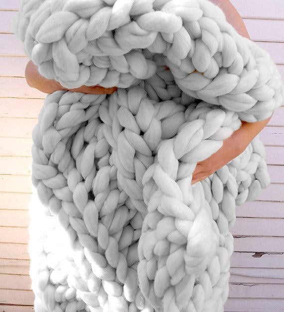 extrachunky knit wool blanket