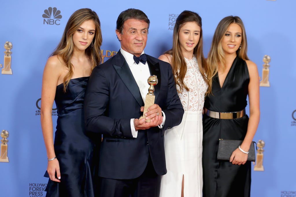 Sylvester Stallone was accompanied by his gorgeous daughters, Sistine, Sophia, and Scarlet, at the Golden Globes.