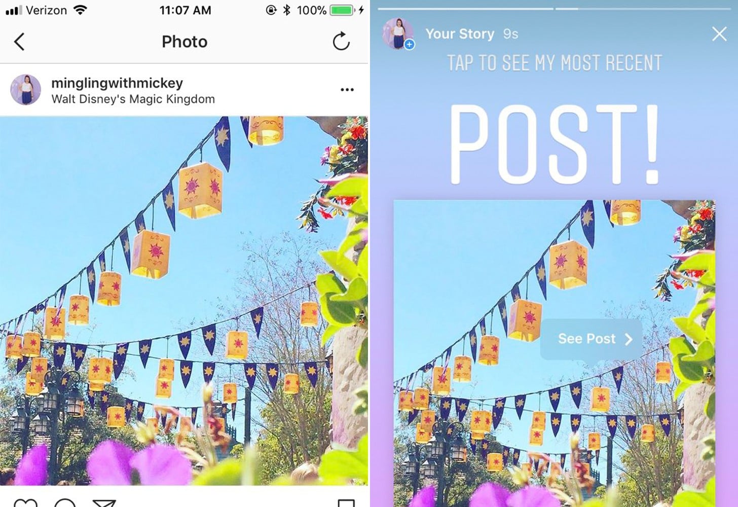How to get the see post on instagram story hot sale