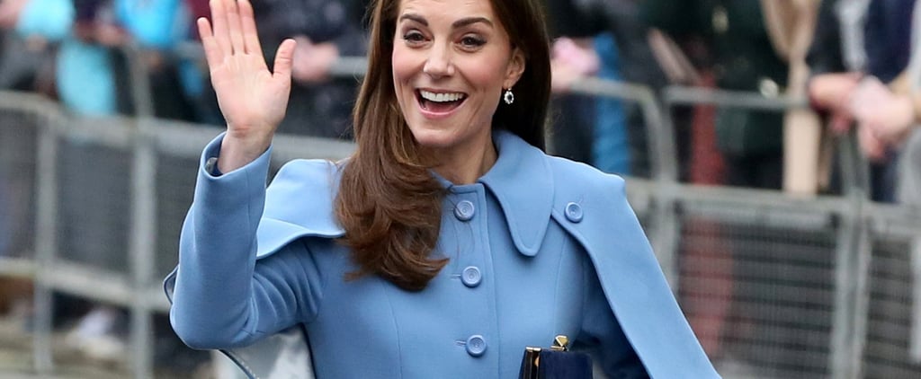 Kate Middleton Blue Mulberry Cape Coat February 2019