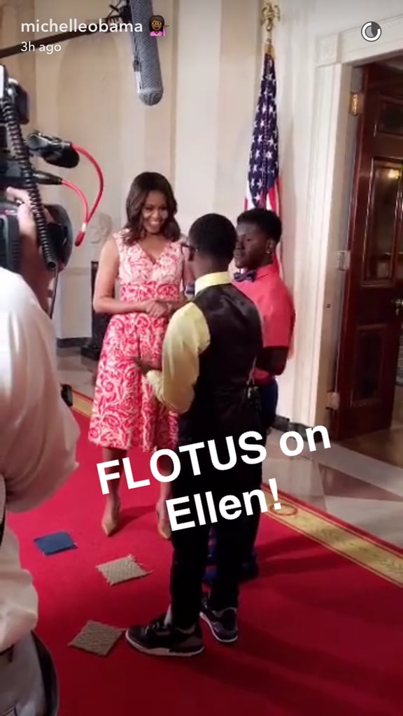 Michelle Obama Red Dress on Snapchat June 2016