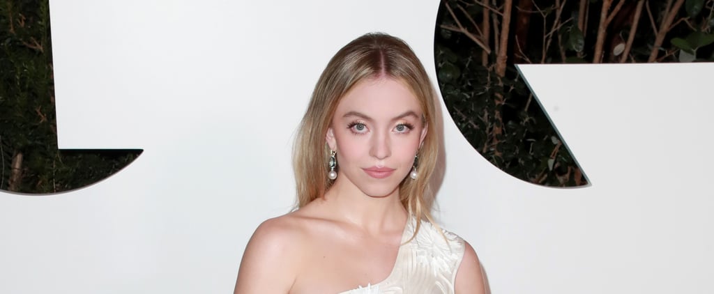 Sydney Sweeney's Black-and-White "French Moon" Nail Art