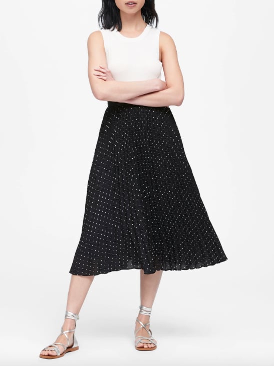 Polka Dot Pleated Midi Skirt | Best Work Clothes at Banana Republic to ...