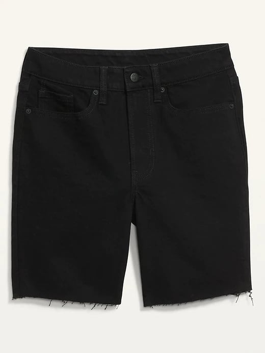 Old Navy High-Waisted O.G. Straight Black Cut-Off Jean Shorts, 7-Inch Inseam
