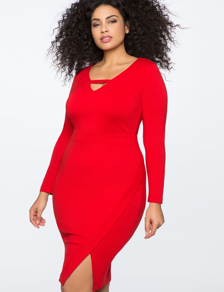 ELOQUII 3/4 Sleeve Faux Wrap Dress | Sexy Dresses 2018 | POPSUGAR ...