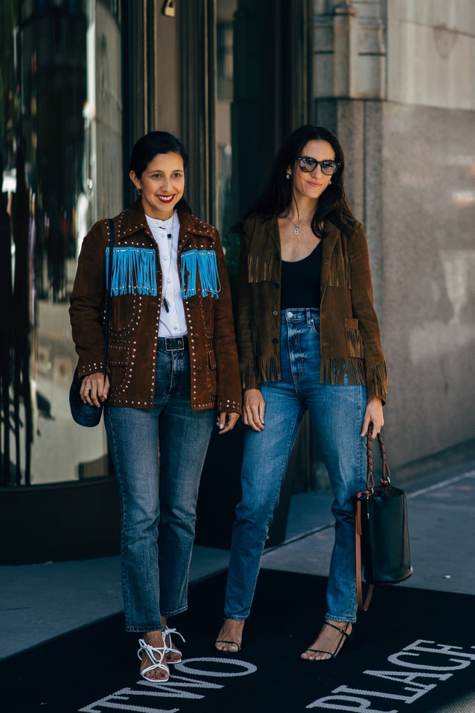 Fringe Jacket Outfit Idea: Jeans + Heels